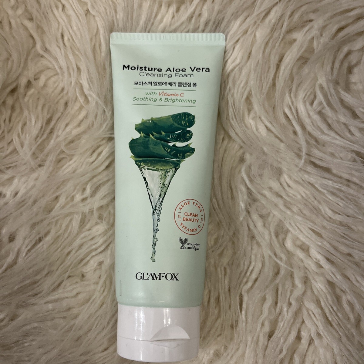 Glamfox Moisture Aloe Vera Cleansing Foam, Vitamin C, 6.08oz