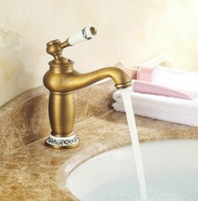 Antique Brass Ceramic Handle Bathroom Basin Faucet Vanity Sink Mixer Tap 2nf503