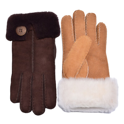 UGG Button Sheepskin Gloves Premium Australia Sheepskin Wool