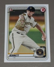 2020 Bowman Prospect Nick Bennett BP-140 Milwaukee Brewers