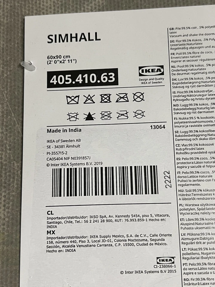 IKEA Alfombrilla Puerta Calabaza Interior/Exterior 2' x 2' 11" Simhall 405.410.63 NUEVO Foto 4 de 4