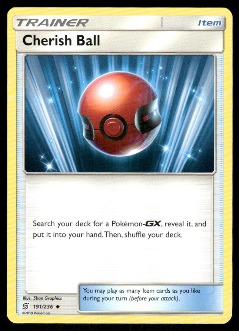 Cherish Ball 191/236 Unified Minds Pokemon TCG trading card