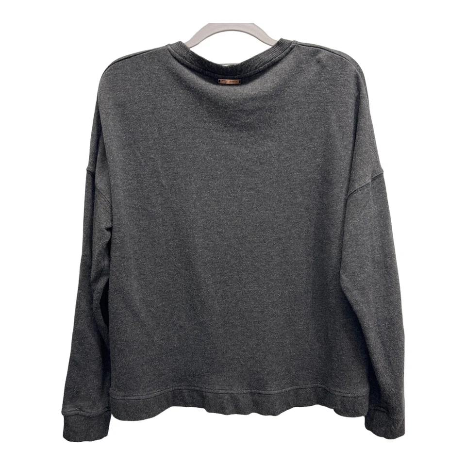 Sudadera Betsey Johnson Mujer S Gris Oscuro Manga Rayas Rendimiento Foto 2 de 4