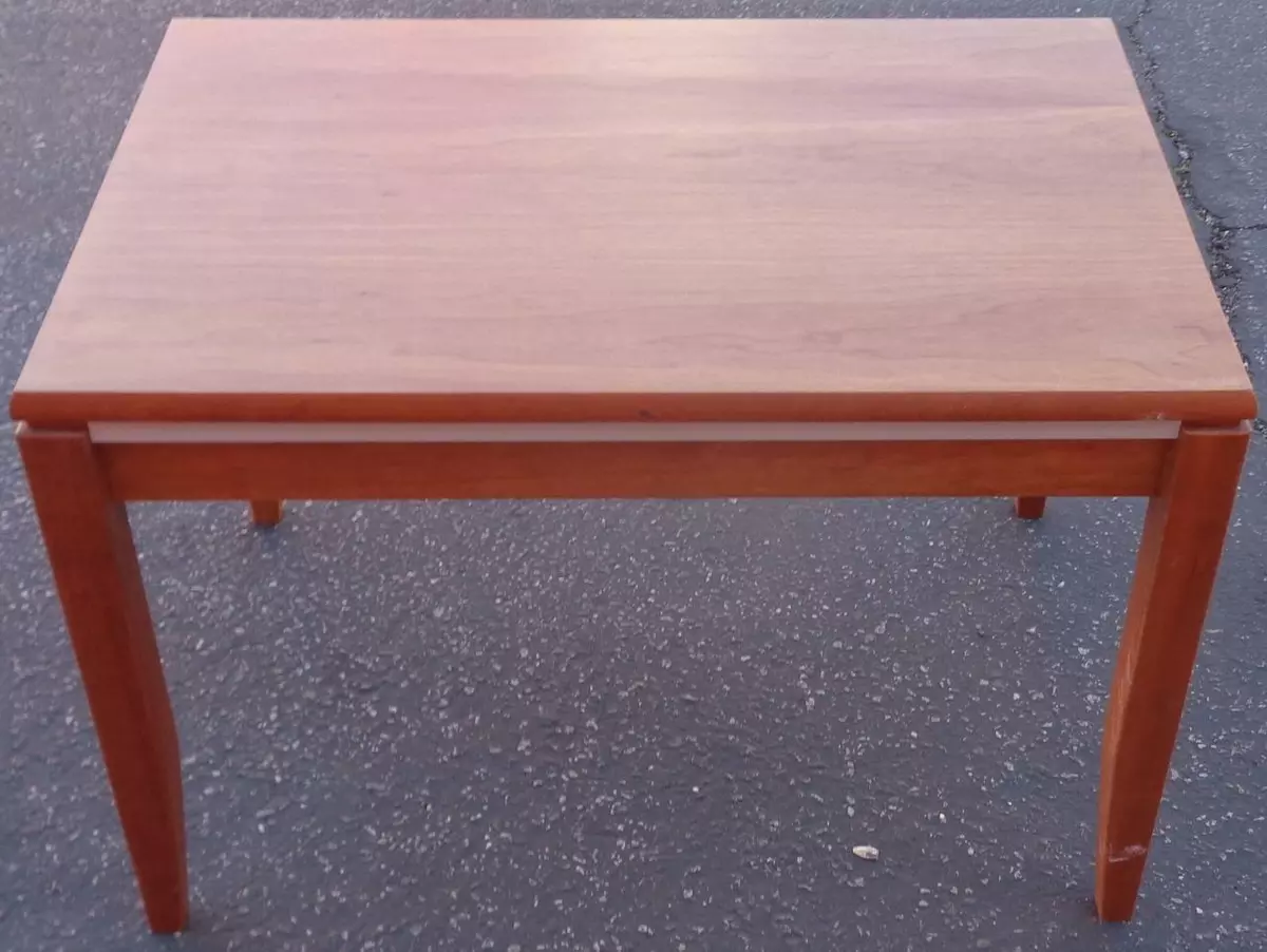 Vintage Solid Wood End Table Natural Cherry Veneer Finish