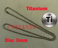 Titanium Military Army ball bead chain necklace Dog tag anti-allergy