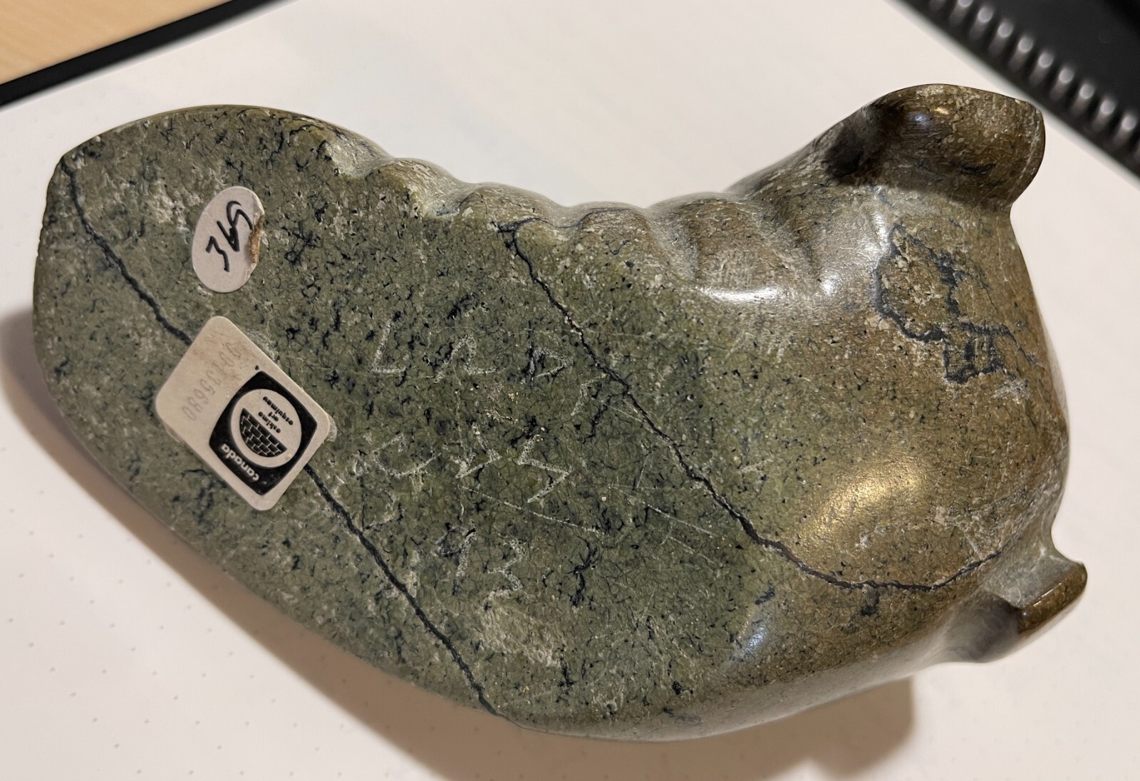 Inuit Eskimo Art Esquimo Canada Stone Walrus Art Sculpture Signed LRD