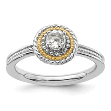 Silver & 14k Stackable Expressions White Topaz Ring QSK917