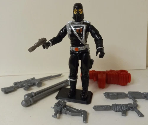 Gi joe 1993 hooded COBRA COMMANDER w bonus venom pistol 100% complete