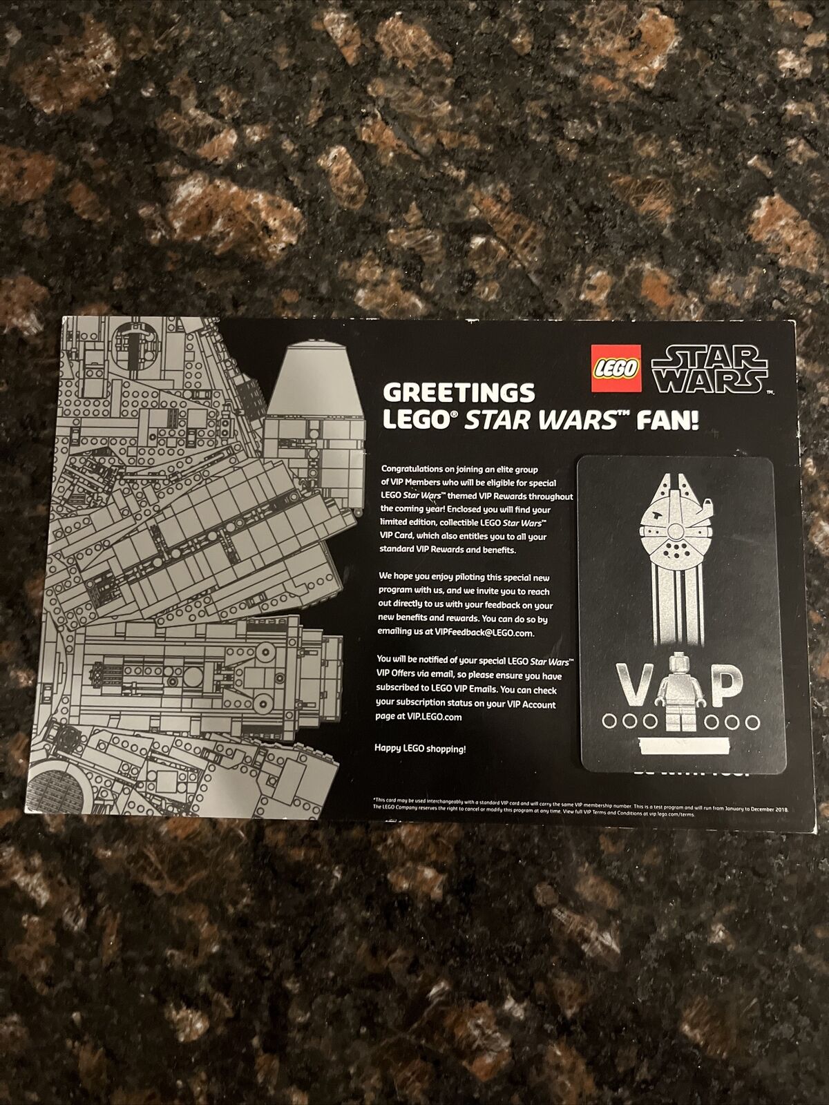 Lego Star Wars UCS Millennium Falcon Limited Edition  Collectible VIP Card