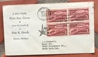 BRUSSELS BELGIUM WORLD FAIR  1958 UNUSUAL  CACHET STAMP BLOCK FDC