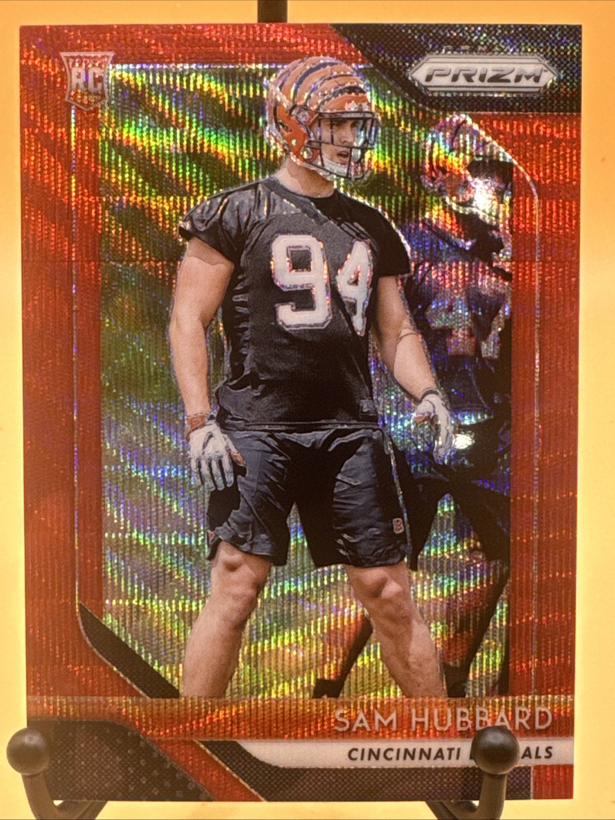 2018 Panini Prizm Red Wave Prizm Sam Hubbard #266 Cincinnati Bengals RC /149