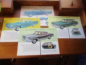 1958 STUDEBAKER 4 SINGLE SHEET BROCHURES W/SPECIFICATION