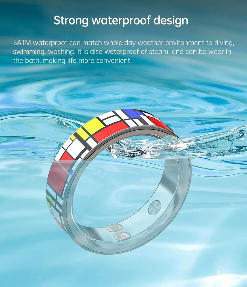 Smart Ring Touch Controll Fitness Ring Sleep Emotion Track Health Vital - Bild 4 von 4