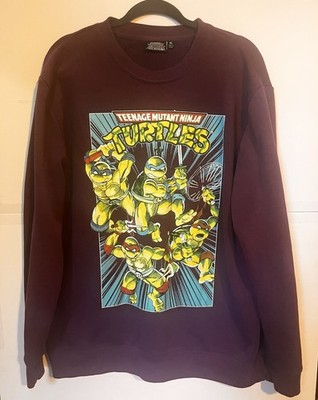 Teenage Mutant Ninja Turtles Sweatshirt XL Purple Graphic Crewneck Retro 90s Sty