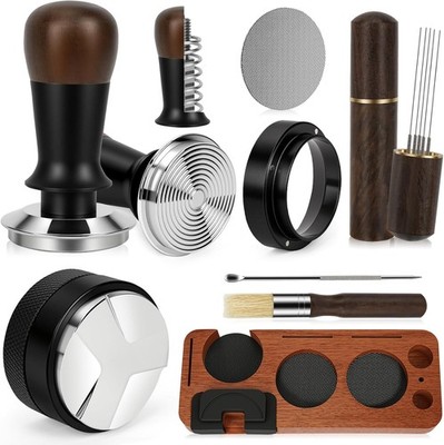 Y-Step Barista Zubehör 8pcs, 51mm Espresso Tamper Set, mit Tamperstation, Kaffee