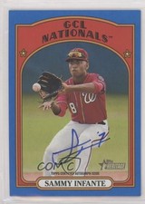 2021 Heritage Minor League Edition Blue Border 96/99 Sammy Infante Auto 5j8