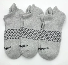 3 Pairs Men's Marl Honeycomb Cushion Ankle Socks Size Large 9.5-13 Grey BOMBAS
