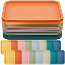 Plastic Fast Food Trays Bulk Colorful Restaurant Serving Trays Cafeteria Rect...