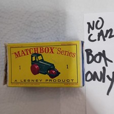 Vintage Lesney Matchbox #1 Aveling Barford Road Roller 1962  Original EMPTY BOX