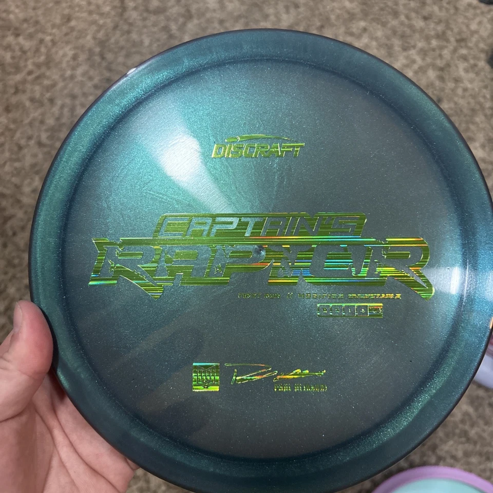 Discraft First Run Captains Raptor Blue 173.5 Driver EUC Paul Ulibarri Disc Golf - Image 3 of 3