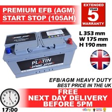 AUDI 019 Car BatterY VRLA AGM EFB 105AH S5A13 S5A15 STOP START A4 A6 A7 A8 Q5 Q7