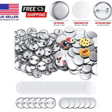 300pcs 1" Button Maker Supplies Blank Pinback Badge Button Parts Pin Kit 25mm