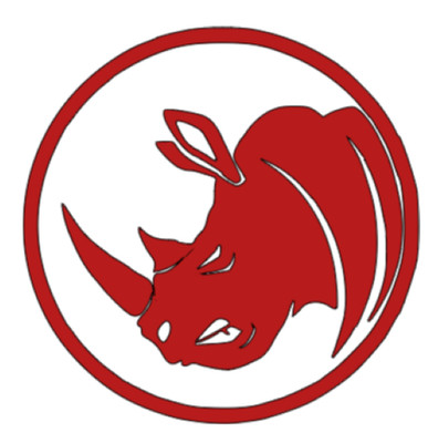 Vinyl Car Decal Sticker - Raging Rhino Head Emblem angry horn black white