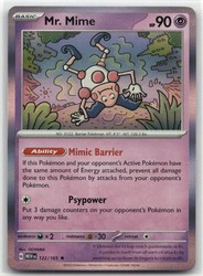 Mr. Mime 122/165 Scarlet & Violet 151 Holo Rare