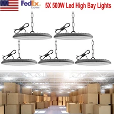 5Pcs 500W UFO Led High Bay Light Commercial Industrial Warehouse Garage Light