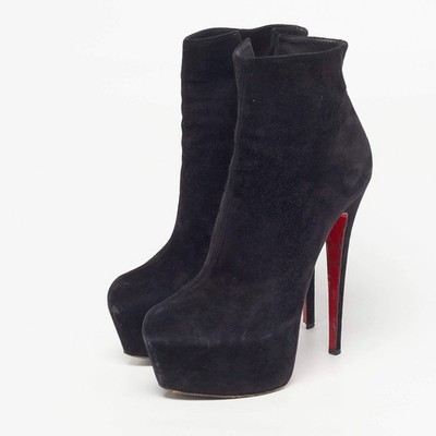 Christian Louboutin Lady Daf Booty Size 39.5 Louboutin Black Suede