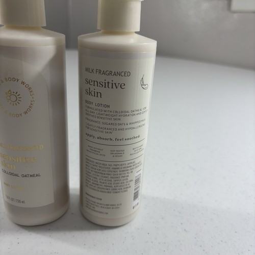 2x Bath & Body Works Sensitive Skin COLLOIDAL OATMEAL Body Lotion 7.8 Fl Oz Milk - Picture 2 of 3