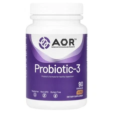 Advanced Orthomolecular Research AOR Probiotic-3 90 Capsules Egg-Free, Fish