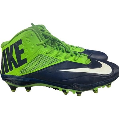 Nike Zoom Code Elite 3/4 TD Football Cleats Green/Blue Seahawks Promo Size 12