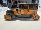 Antique J. Chein Tin Litho Yellow Taxi Cab 1920s