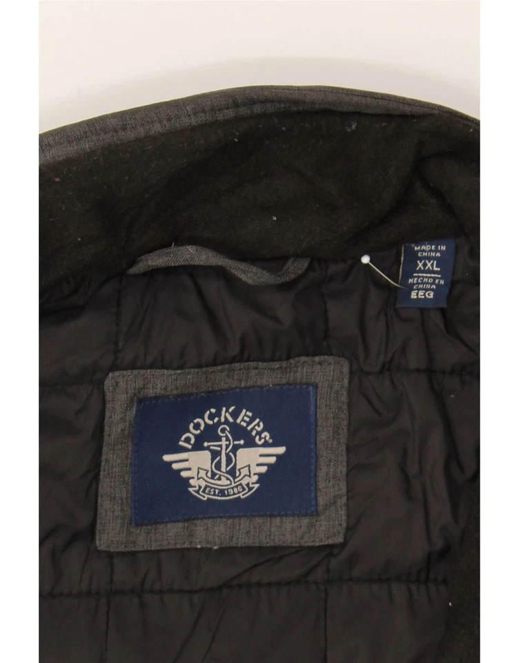DOCKERS Mens Windbreaker Jacket UK 44 2XL Grey Polyester DD45 - Image 3 of 3