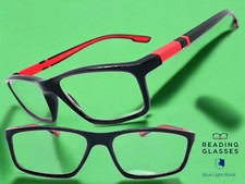 Sleek Contemporary Modern Sporty READING EYE GLASSES READERS Black Frame 3.00