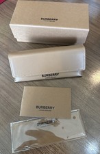 New in Box Authentic BURBERRY Sunglasses / Eyeglasses Tan Leather Case Cloth