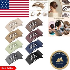 Luxurious 3.9 Inch Flat Hair Clips - Non-Slip Matte Claw Clips Set for Women