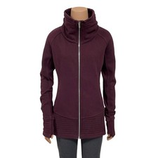 Lululemon Radiant Jacket Sz 6 Cassis Red Fleece Full Zip Slim Fit Sweatshirt