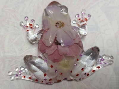 Beautiful Flower Spotted Handmade One-of-a-kind Flower Frog