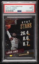 2017-18 Panini Prestige Stat Stars Crystal LeBron James #1 PSA 9 MINT 9l4