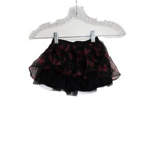 Disney Junior Minnie Size 2T Girls Tulle Skirt W/ Red Bow Print  Black Ruffle