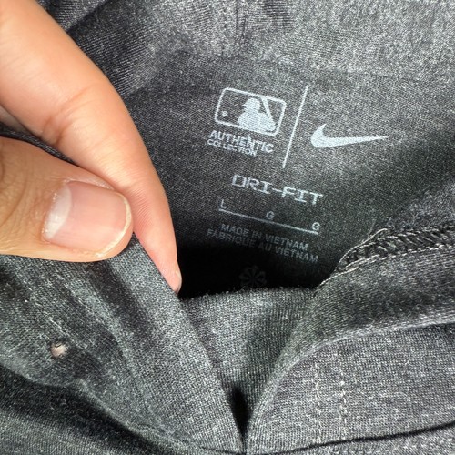Nike Miami Marlins Hoodie Mens L Gray Lightweight Hooded Shirt MLB Long Sleeve - Picture 3 of 8