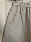 For Cynthia Medium Linen Lace Hem Pockets Elastic Waist Cropped Pants — photo 5