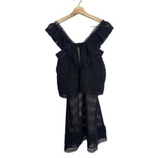 Elliatt Black View Dress Lace Trim Ruffle Maxi Evening XS