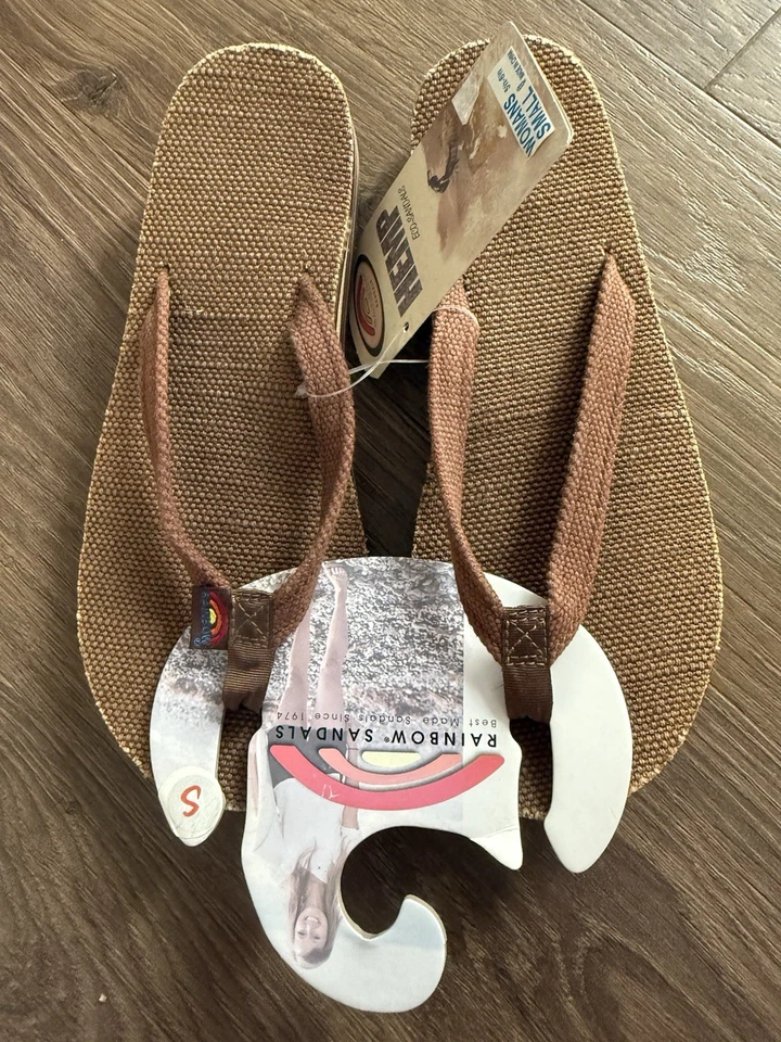 Женские радужные сандалии эко-сандалии шлепанцы с тонким ремешком размер S коричневые - Изображение 3 из 4