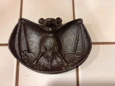 DEMORAST Bicycles Advertising Cast Iron Bat Ashtray Coin Dish 3” x 5” Gothic Odd