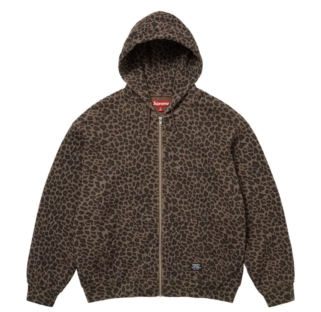 Supreme Hooded Zip Up Thermal Leopard