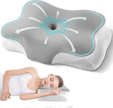 Cervical Neck Pillow Contour Bed Pillow for Neck Pain Relief Memory Foam Pillow