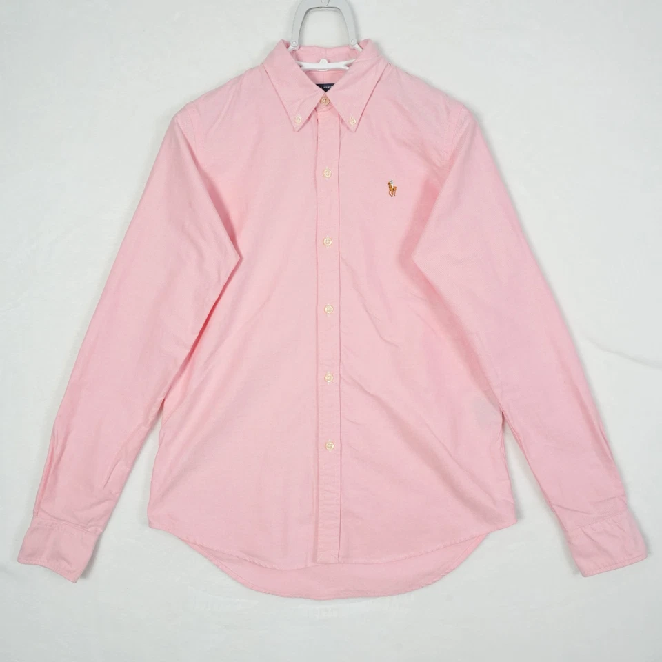 Ralph Lauren Sport женщин Slim Fit Оксфорд кнопка рубашка размер 4 розовый плоть пони - Изображение 2 из 4